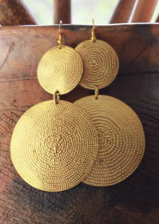 Gold Gong Earrings