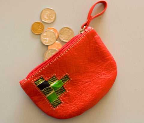 Fire Red Kente Coin Purse